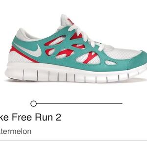 New Nike Free Run 2 Watermelon Teal and Pink Mesh size 6.5 women’s